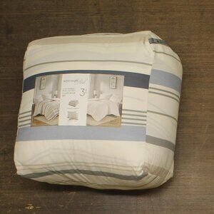 Addison Park Reversible 3-Piece Comforter Set Printed Blue Multi Full / Queen